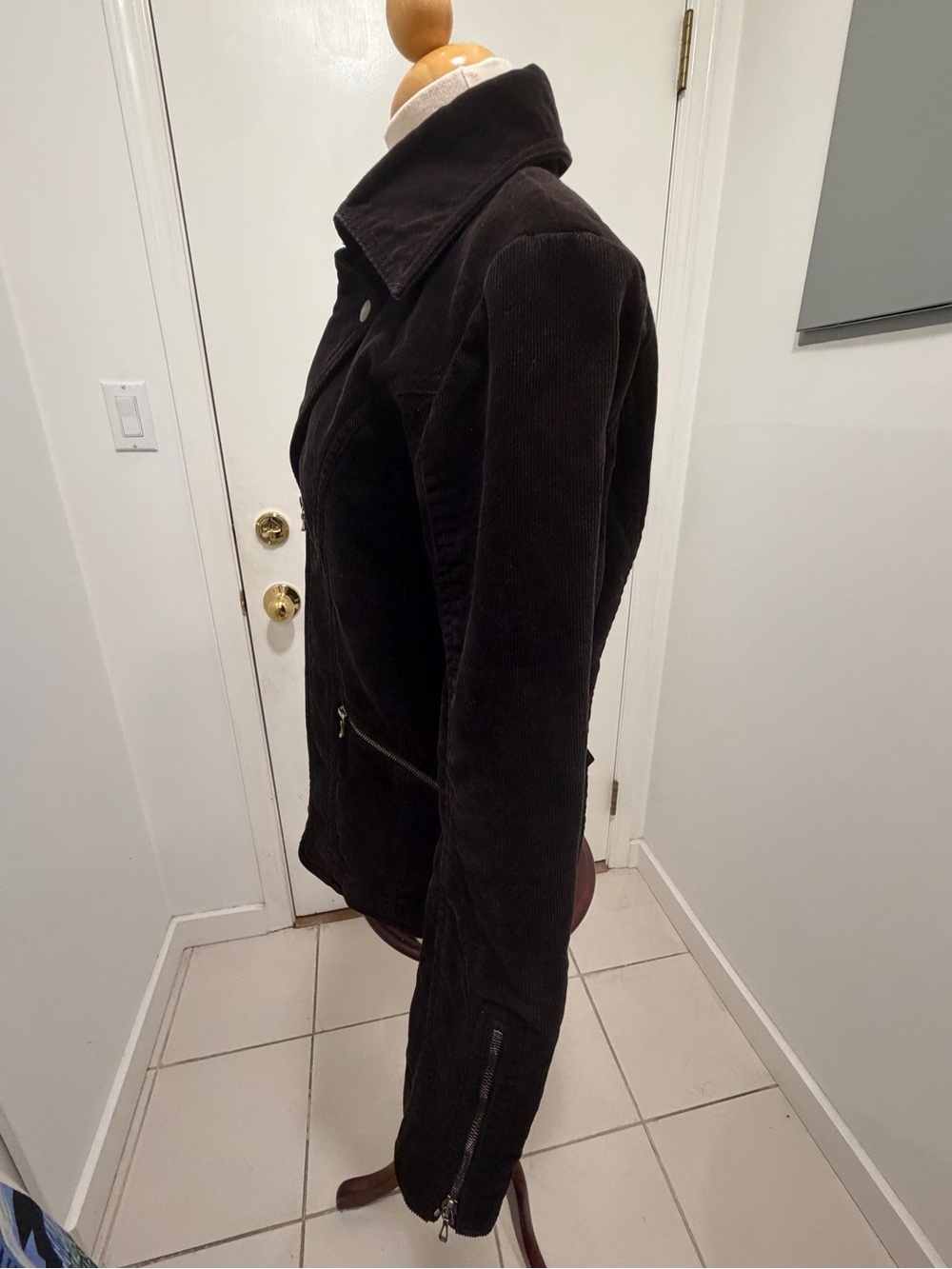 Shellac Brown Corduroy Rider Zip-Up Jacket - Picture 4 of 13